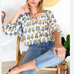 Emerson Fry India Collection Floral Blouse